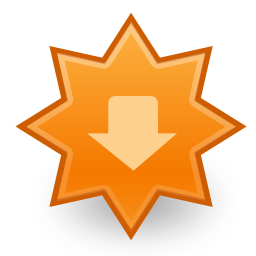 Download free orange arrow bottom update icon